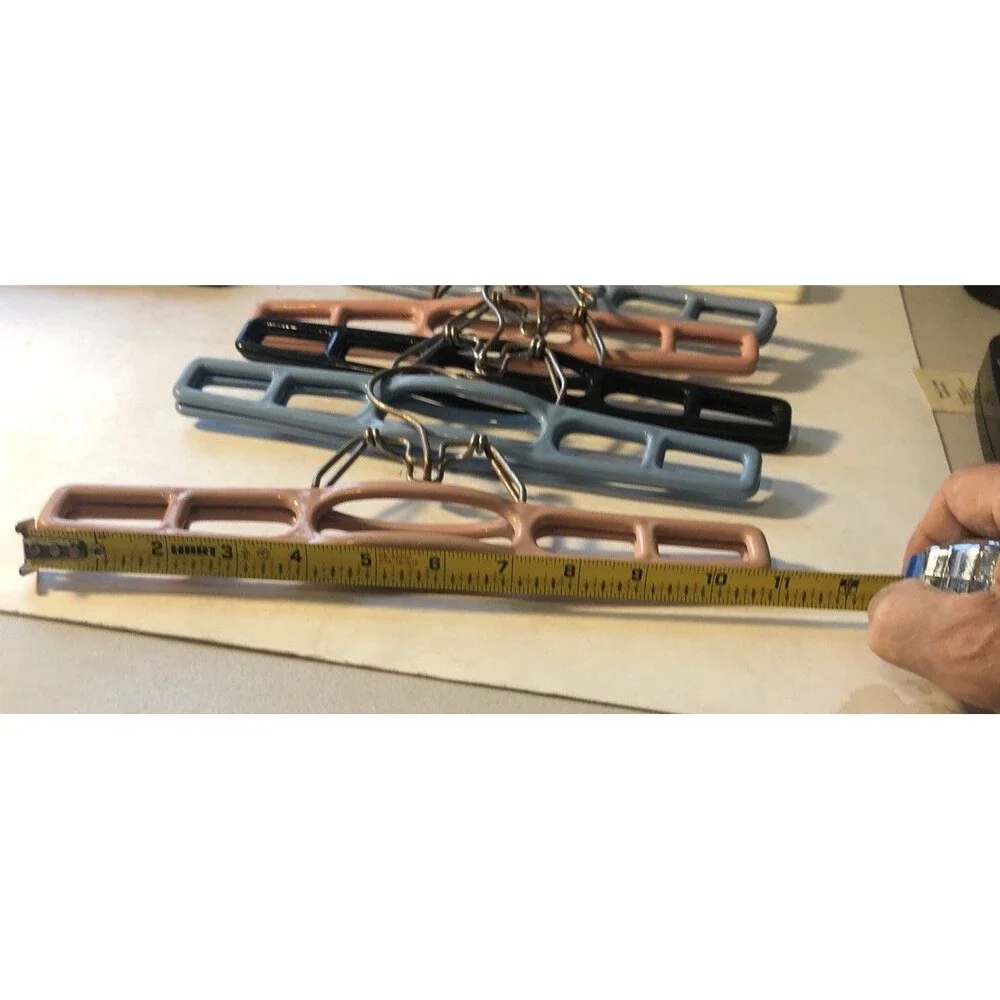 8 Retro Skirt Pants Slacks Hangers Acrylic Multi  Colors Clamp Hangers 11” Tamor